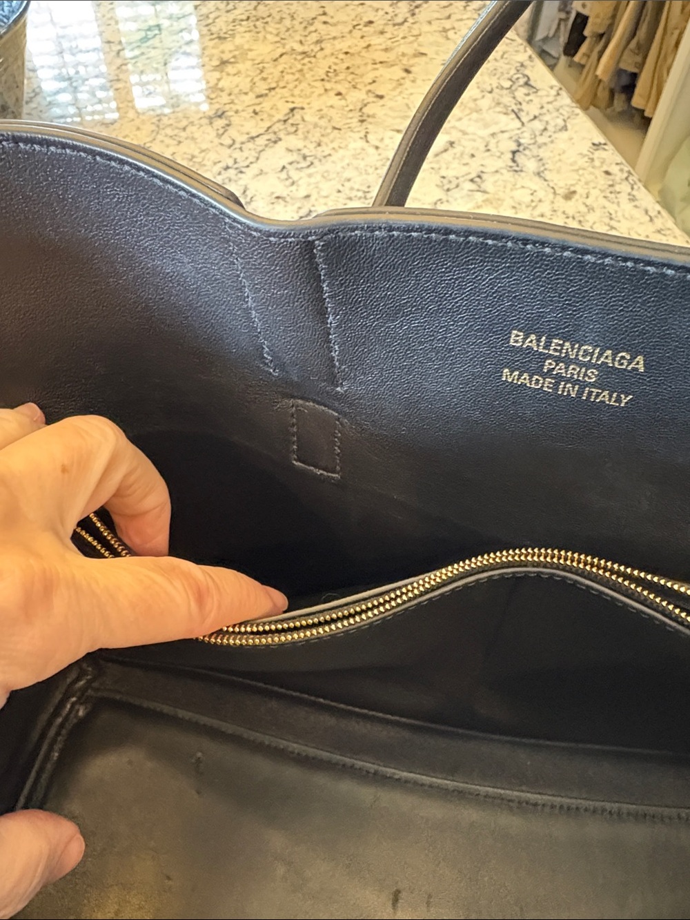 Balenciaga Bel Air Medium Black Leather Tote with Gold Hardware - Picture 12 of 12